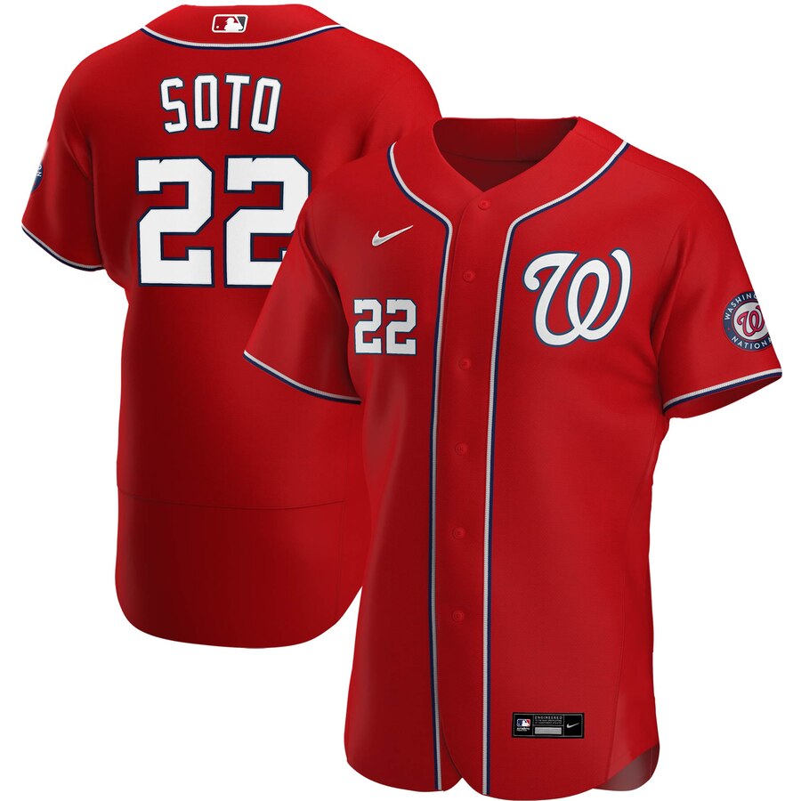 Washington Nationals #22 Juan Soto Men Nike Red Alternate 2020 Authentic Player MLB Jersey